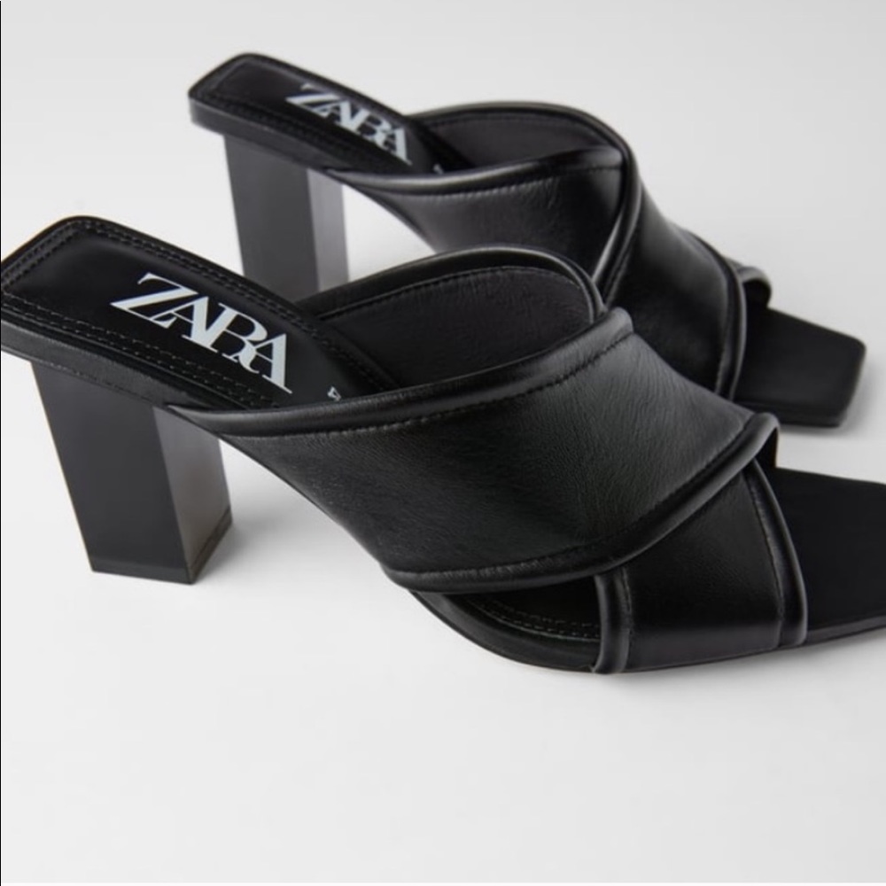 ZARA soft buttery leather heeled sandals
